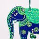 Handmade Wooden Elephant Christmas Hanging - Blue-Green, Red-Yellow, Sky Blue-Orange, Pink-Green